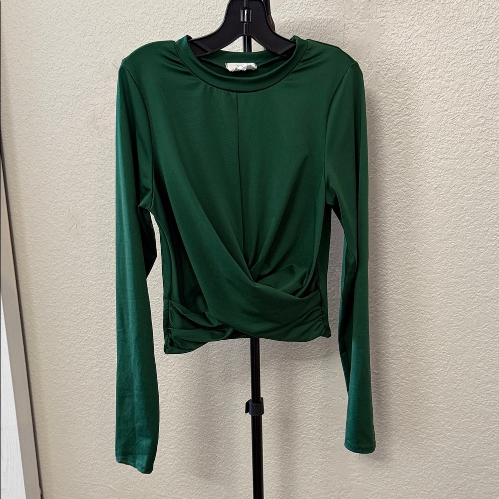 Satin-feel like long sleeve top